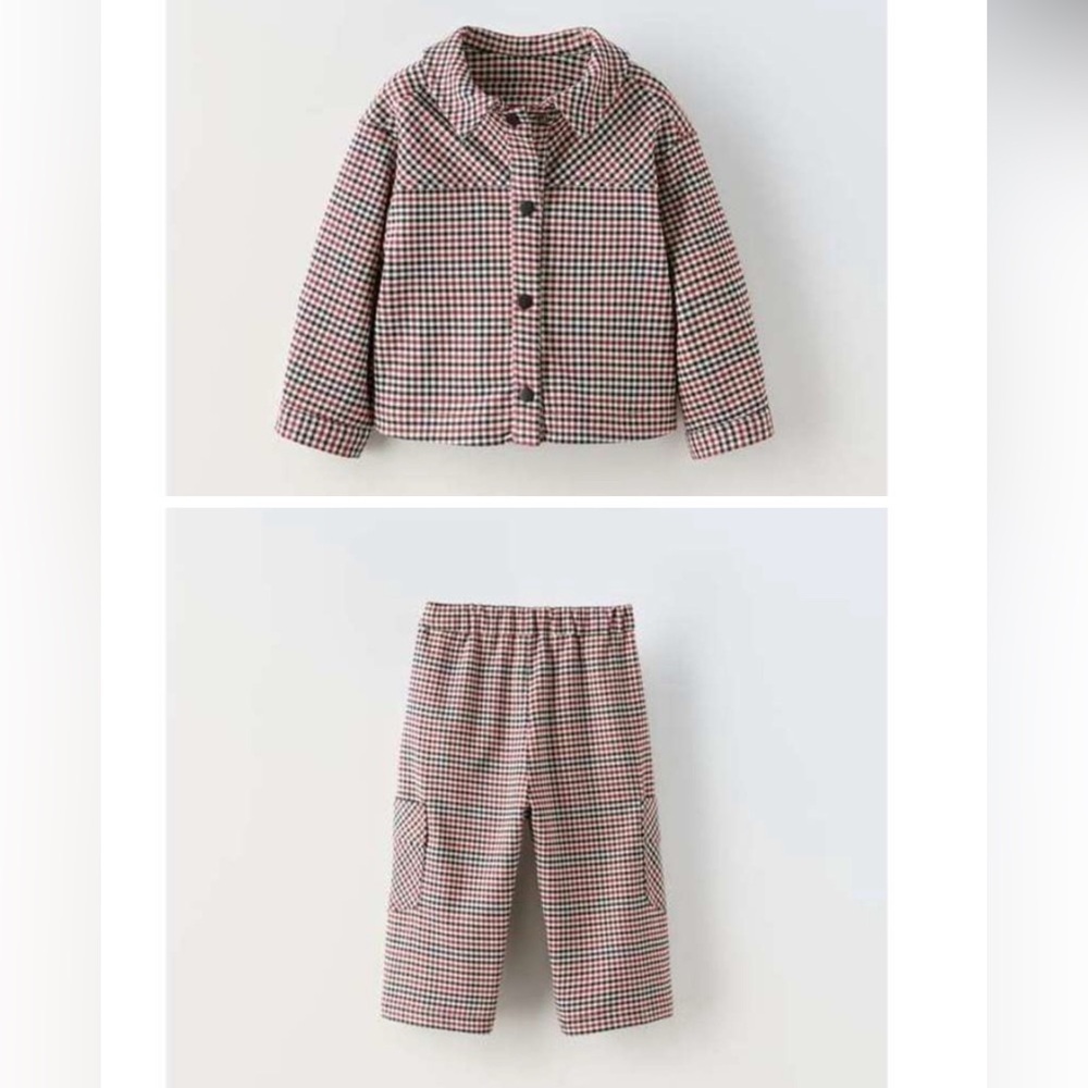 PLAID OVERSHIRT -SET